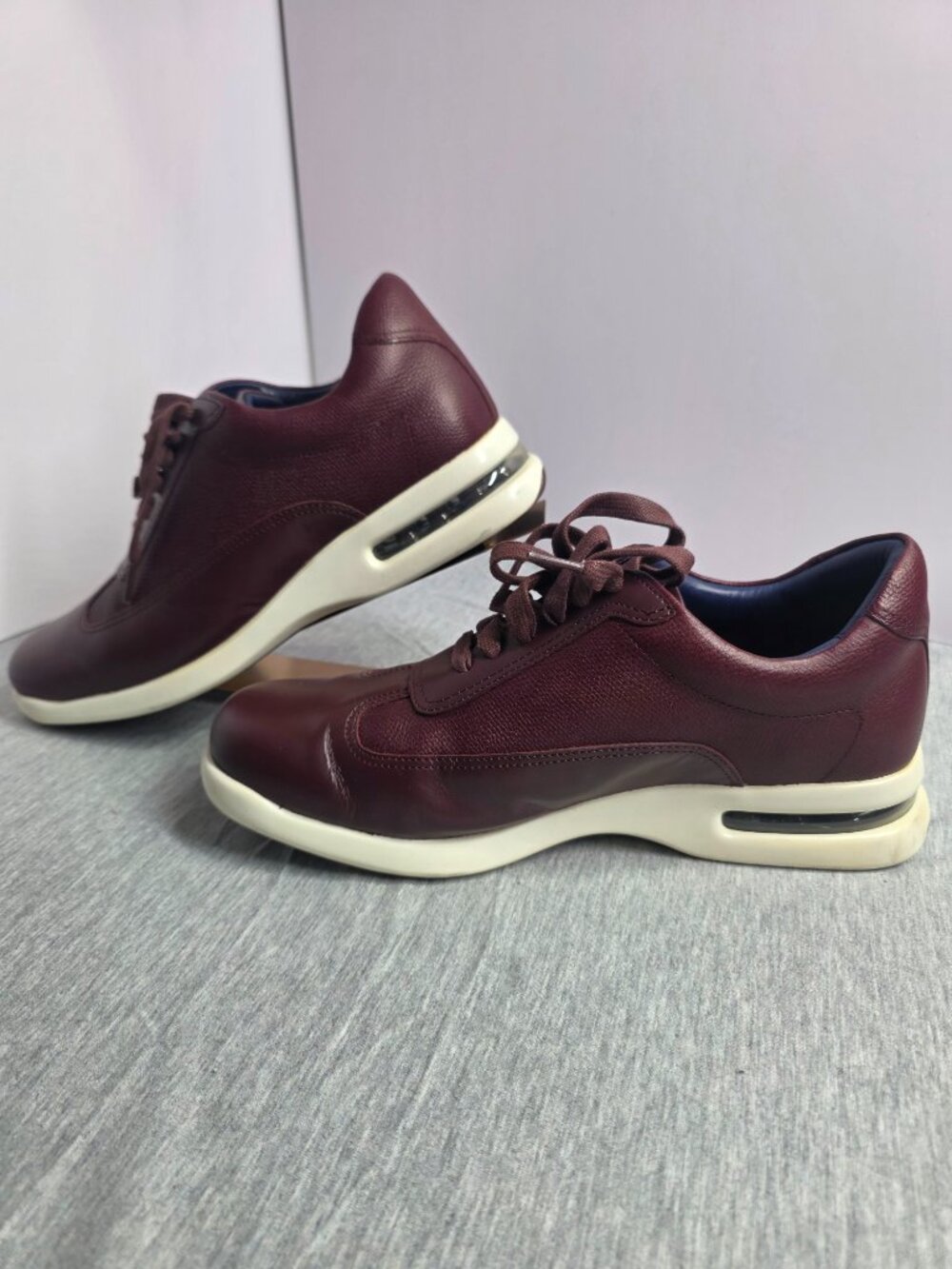 Cole Haan Nike Air Mens Sneakers Size 9.5 Burgundy Leather Lace Up - Picture 8 of 13